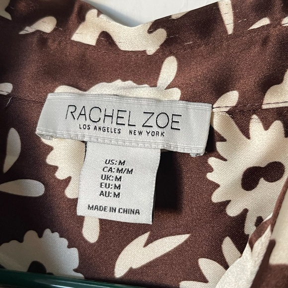Rachel Zoe Floral Button-Up Blouse | Brown & Cream - Picture 3 of 4